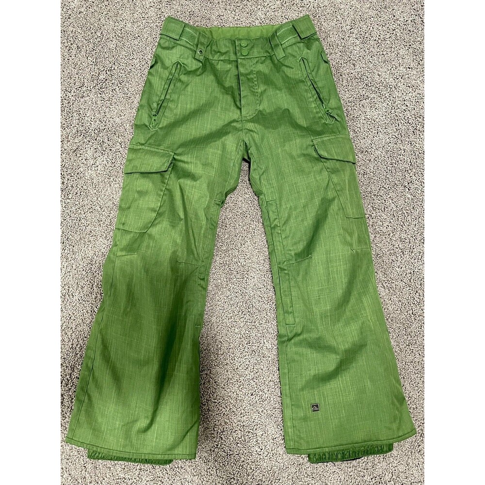 QUIKSILVER Youth Quicktech Snow Pants Size US LARGE EU 12 Green 10K MM